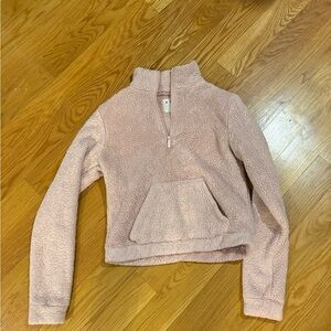 Aeropostale Blush Teddy Quarter-Zip Jacket